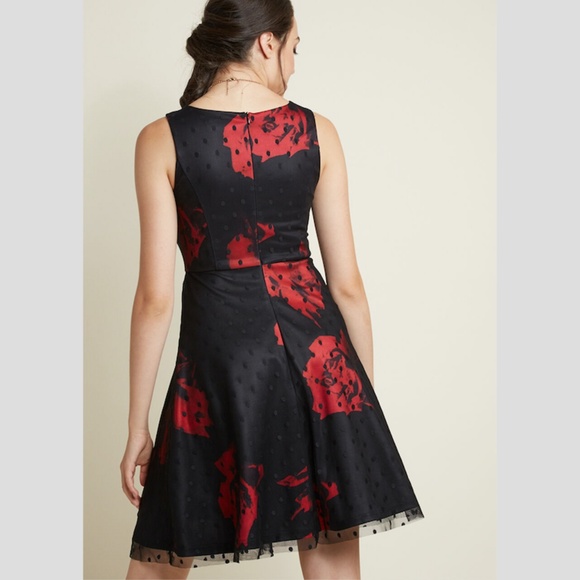 Modcloth A-Line Dress with Overlay - Picture 2 of 7